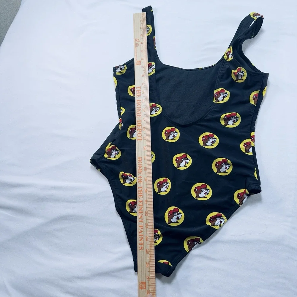 Buc-ee's Women's Small Black Logo Print One Piece Swimsuit‎ Bathing Suit Bucees